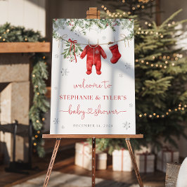 Välkomstskylt för juljusknappen i Santa Baby Poster