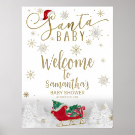 Välkomstskylt för juljusknappen i Santa Baby Poster