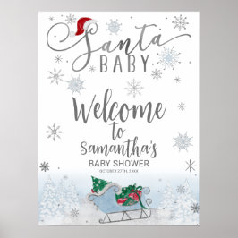 Välkomstskylt för juljusknappen i Santa Baby Poster