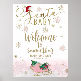 Välkomstskylt för juljusknappen i Santa Baby Poster