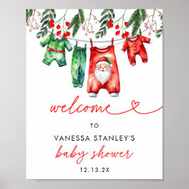 Välkomstskylt för jultomten, babyskor poster