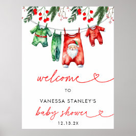 Välkomstskylt för jultomten, babyskor poster