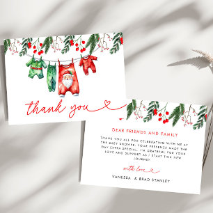 Välkomstskylt för jultomten, babyskor tack kort