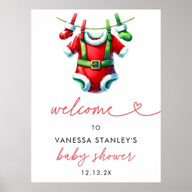 Välkomstskylt för jultomten poster (Framsidan)