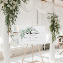 Välkomstskylt för klassisk eukalyptus Foliage Bröl Poster