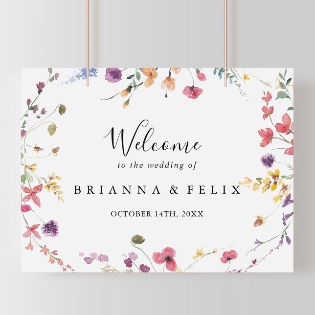 Välkomstskylt för klassisk färgfull Vild Blommigt  Poster (Skapare uppladdad)