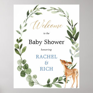 Välkomstskylt för könsneutral babydusch poster