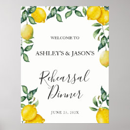 Välkomstskylt för Lemon Rehearsal Dinner Poster