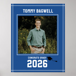 Välkomstskylt för LETTERMAN-examen i blå färg med  Poster