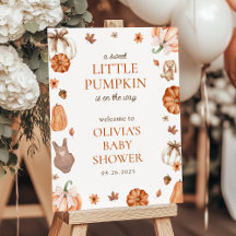 Välkomstskylt för lilla Pumpkin Fall Baby Shower