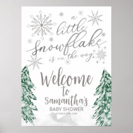 Välkomstskylt för liten snöflingslampa poster