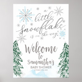 Välkomstskylt för liten snöflingslampa poster