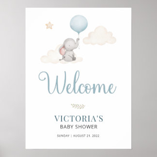 Välkomstskylt för Little Baby Elephant Baby Shower Poster