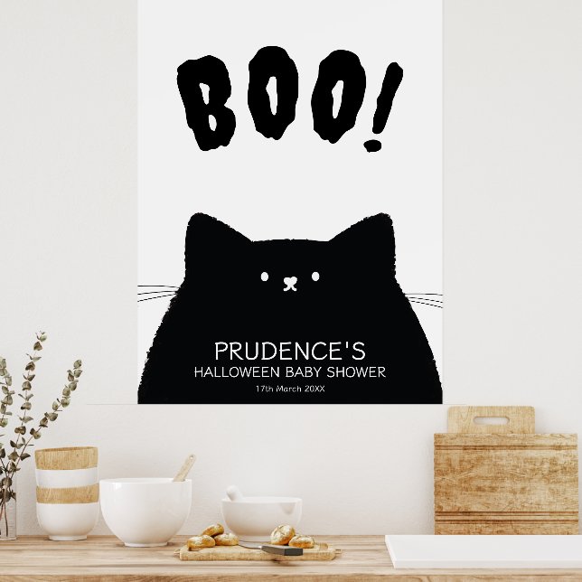 Välkomstskylt för Little Boo Halloween Baby Shower Poster (Kök)