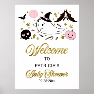 Välkomstskylt för Little Boo Halloween Baby Shower Poster