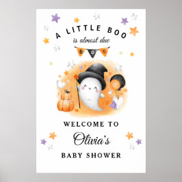 Välkomstskylt för Little Boo Halloween Baby Shower Poster