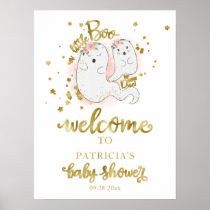 Välkomstskylt för Little Boo Halloween Baby Shower Poster