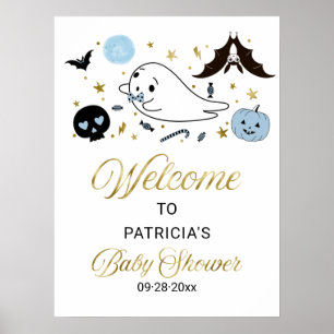 Välkomstskylt för Little Boo Halloween Baby Shower Poster
