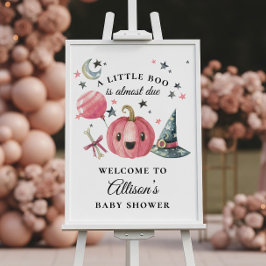 Välkomstskylt för Little Boo Halloween Rosa Baby S Poster