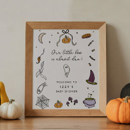 Välkomstskylt för Little Boo på grund av Halloween Poster