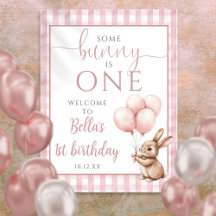 Välkomstskylt för Little Bunny Pinks 1-årsdag