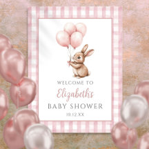 Välkomstskylt för Little Bunny Rosa Baby Shower