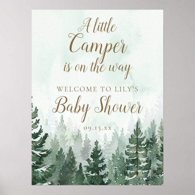 Välkomstskylt för Little Camper Gräs Forest Baby S Poster (Framsidan)
