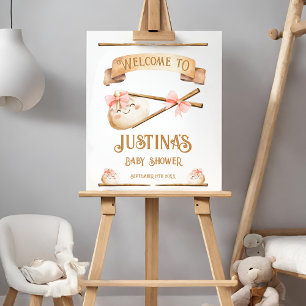 Välkomstskylt för Little Dumpling Girl Baby Shower Poster