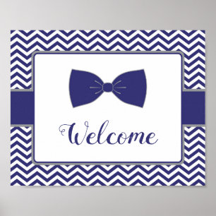 Välkomstskylt för Little Man Bow Tie Baby Shower Poster