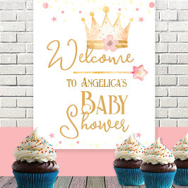 Välkomstskylt för Little Princess Baby Shower Poster