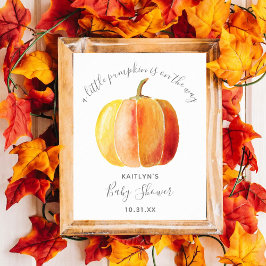 Välkomstskylt för Little Pumpkin Baby Shower Poster