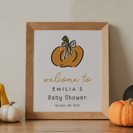 Välkomstskylt för Little Pumpkin Baby Shower Poster