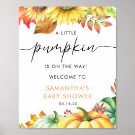 Välkomstskylt för Little Pumpkin Fall Baby Shower Poster
