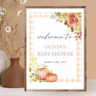 Välkomstskylt för Little Pumpkin Fall Baby Shower Poster
