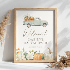 Välkomstskylt för Little Pumpkin Fall Baby Shower Poster