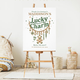 Välkomstskylt för Lucky Charm Bracelet Baby Shower Poster