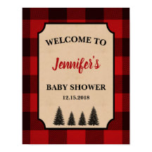 Välkomstskylt för Lumberjack Baby Shower-Personlig