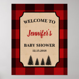 Välkomstskylt för Lumberjack Baby Shower-Personlig Poster