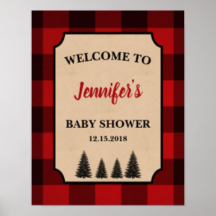 Välkomstskylt för Lumberjack Baby Shower-Personlig Poster