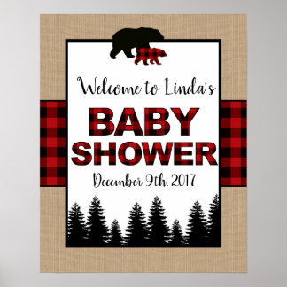 Välkomstskylt för Lumberjack Baby Shower Poster