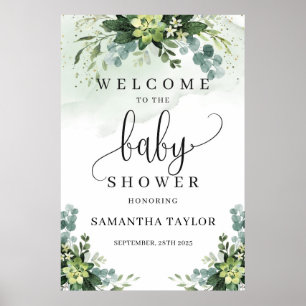 Välkomstskylt för lyckad babydusch poster