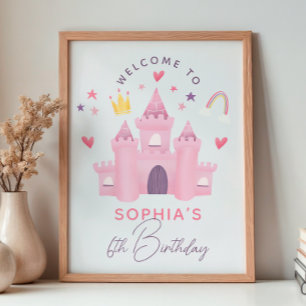 Välkomstskylt för Magic Princess Girls Birthday Poster
