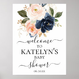 Välkomstskylt för marin och  babyvisningsskylt poster