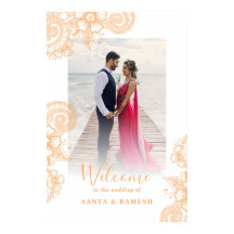 Välkomstskylt för Mehndi Bröllop