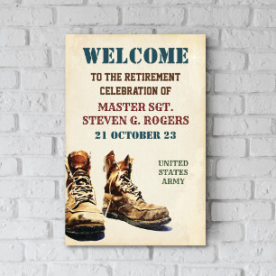 Välkomstskylt för militär pensionsavsked poster
