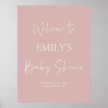 Välkomstskylt för minimal dammig Rosa Babykläder