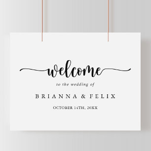 Välkomstskylt för minimalistisk Calligraphy Bröllo Poster
