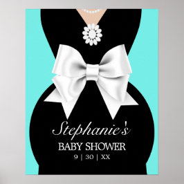 Välkomstskylt för modern Aqua Teal Tiffany Baby Sh Poster
