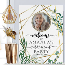 Välkomstskylt för Modern Boho Greenery Photo Pensi