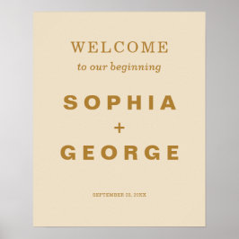 Välkomstskylt för Modern Boho Jewel Earth Tone Brö Poster